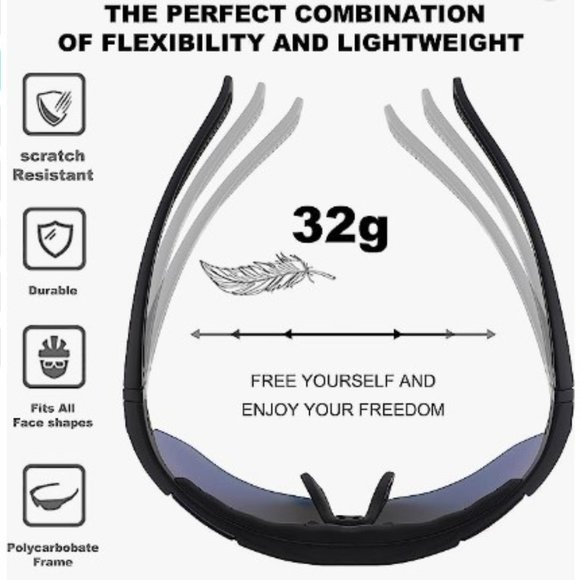 Unisex Polarized Sports Sunglasses + 5 Interchangeable Lenses - UV400 Protection main image 9